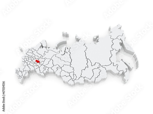 Map of the Russian Federation. Republic of Mari El.