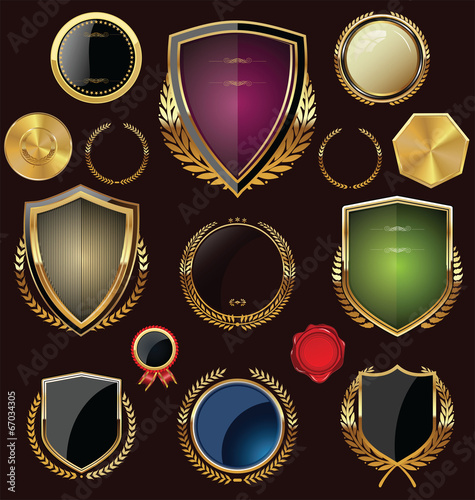 Golden Shields, labels and laurels, collection
