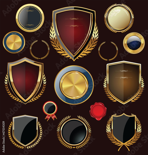 Golden Shields, labels and laurels, collection