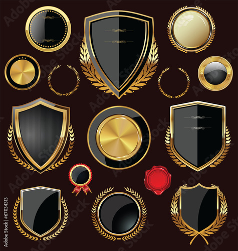 Golden Shields, labels and laurels, black edition