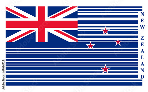 New Zealand barcode flag, vector