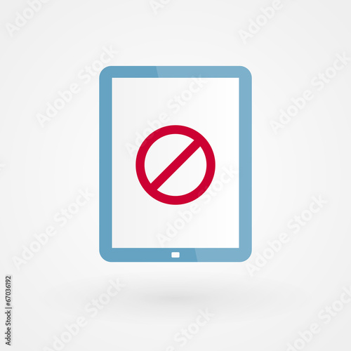 Tablet and forbidden icon