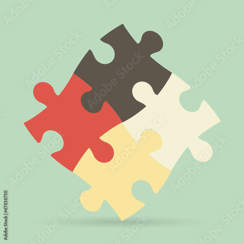 Puzzle flat vector illustration