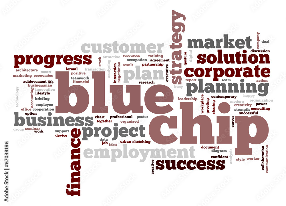 Blue chip word cloud