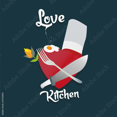 love kitchen vector illustration