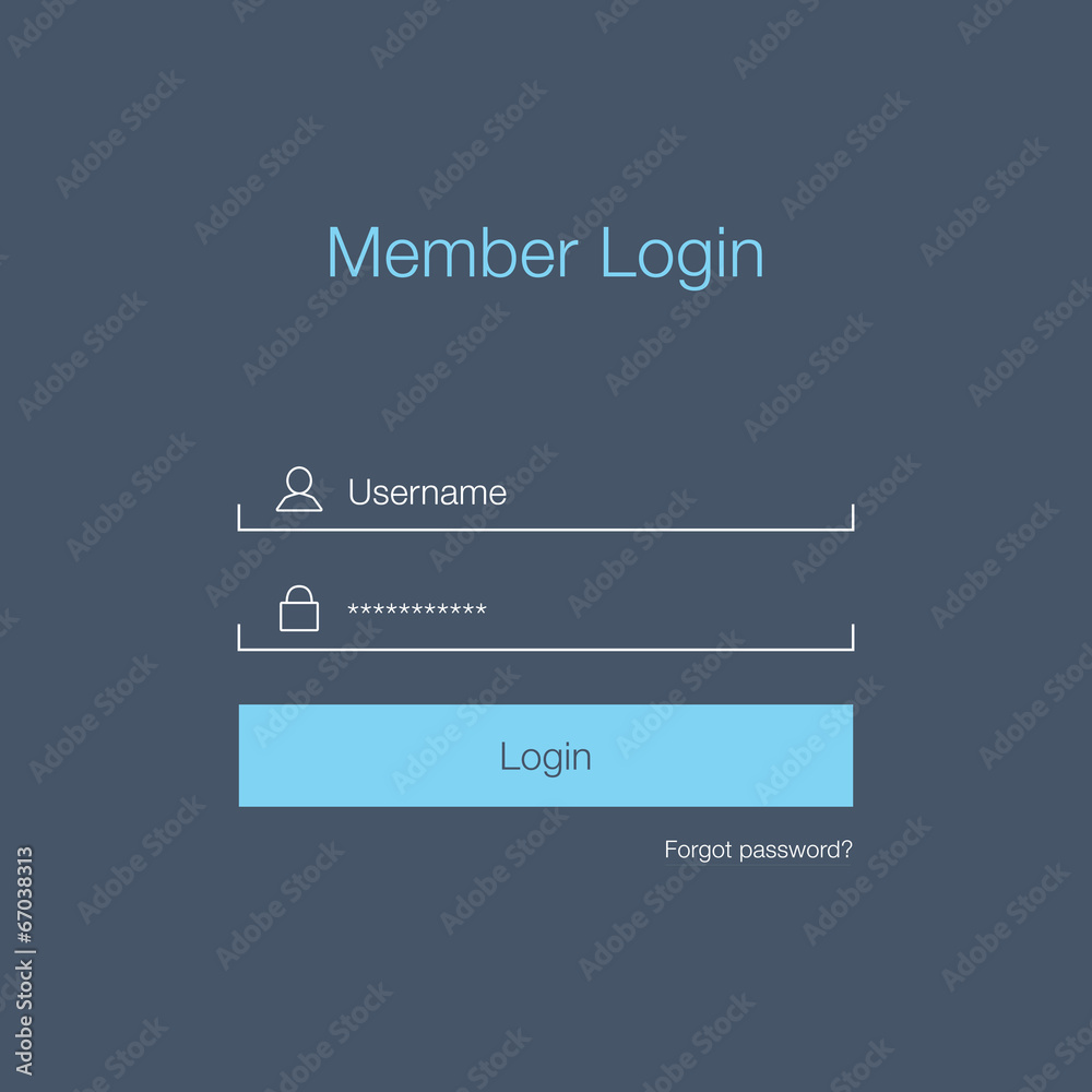 Clean Member Login Design Clean Member Login Design