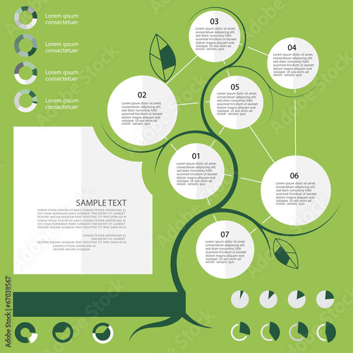 Flat ecology infographic elements