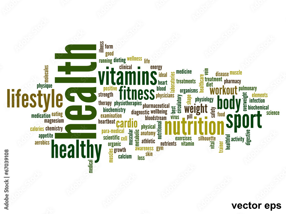 Vector conceptual health word cloud Vector conceptual health word cloud