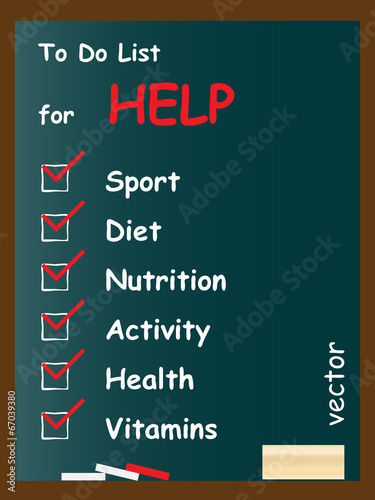 Vector conceptual to do list on blackboard