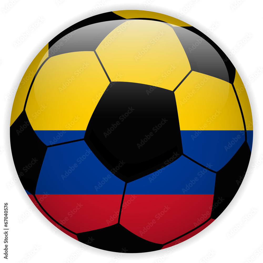 Colombia Flag with Soccer Ball Background Colombia Flag with Soccer Ball Background