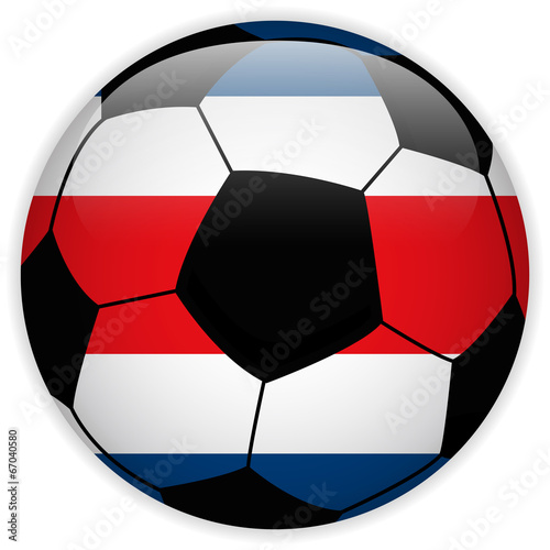 Costa Rica Flag with Soccer Ball Background photo