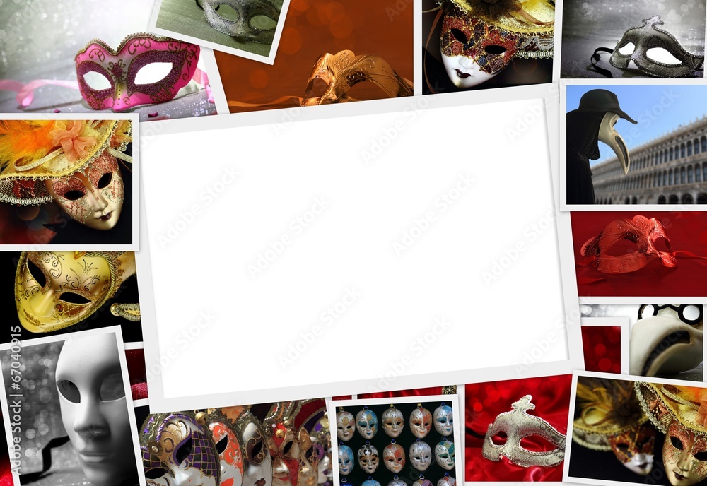 Fototapeta premium Collection of Carnival photos with copy space