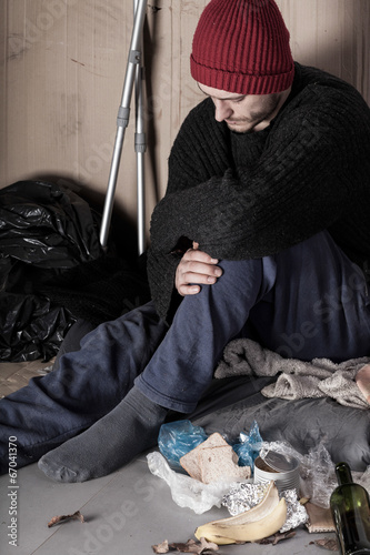 Photography Disabled man living on the street