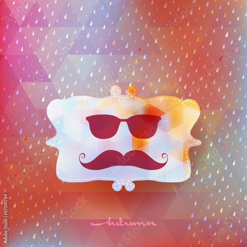 Autumn frame on hipster background. EPS 10