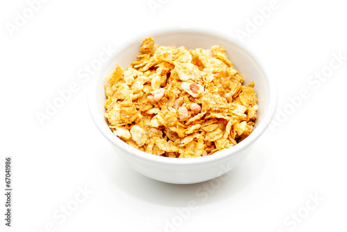 Breakfast of Healthy Cereal in a White Bowl