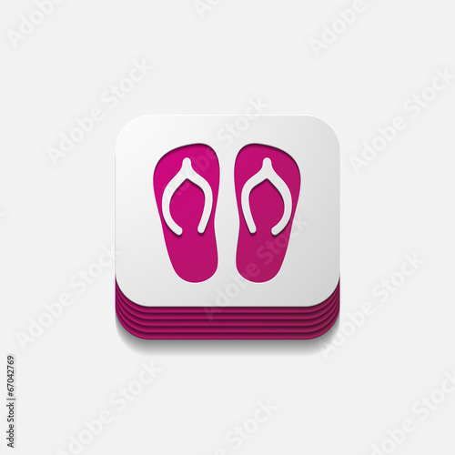 square button: slippers