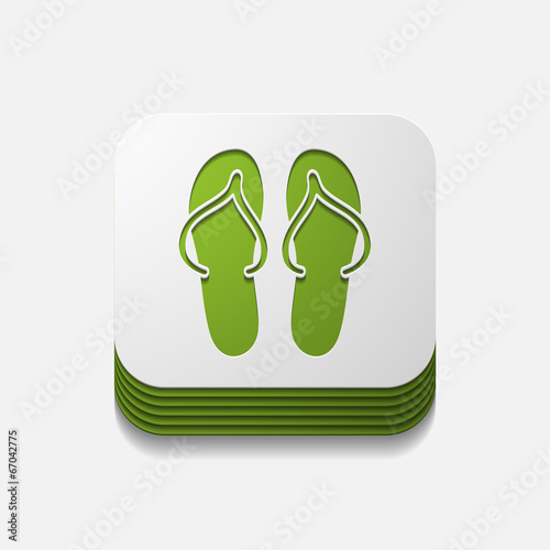 square button: slippers