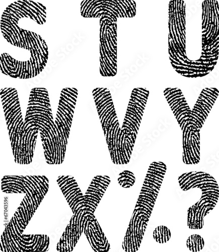 alphabet with fingerprint