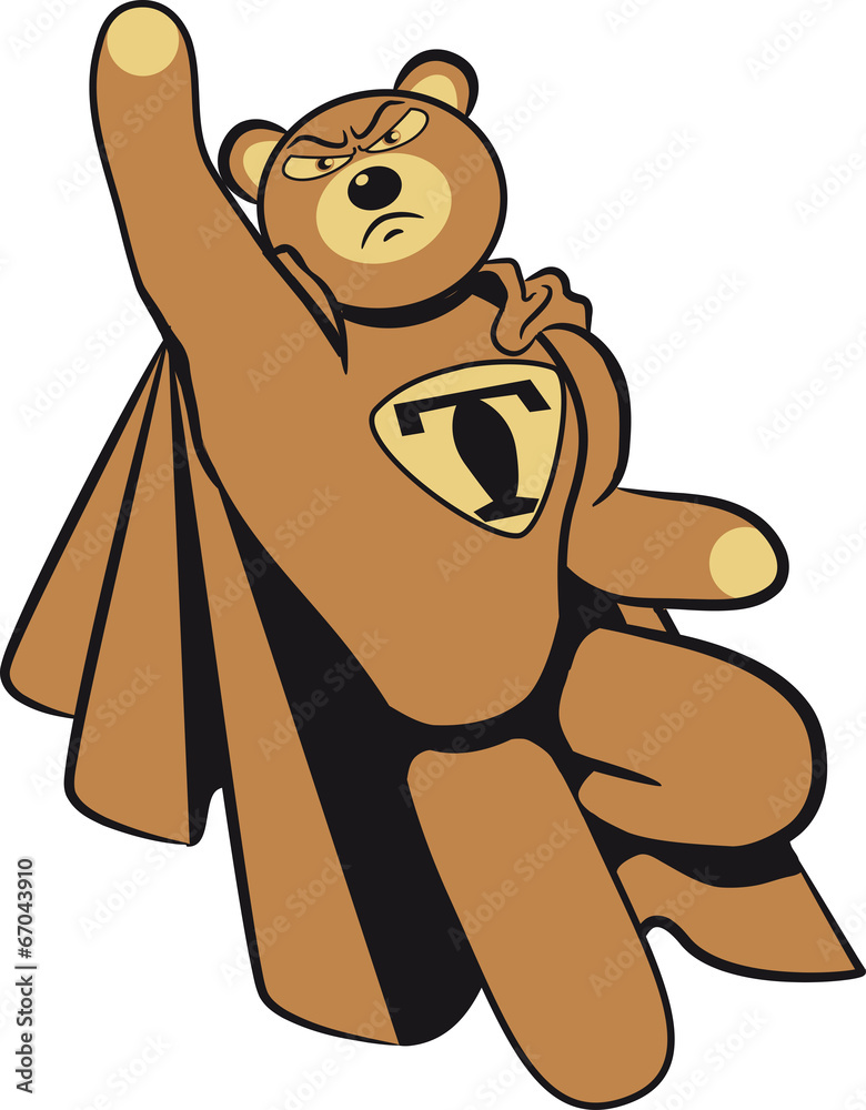 Fototapeta premium Teddybär super held fliegen