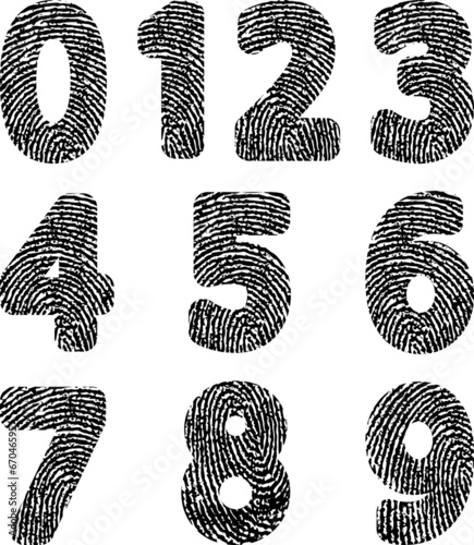 alphabet with fingerprint