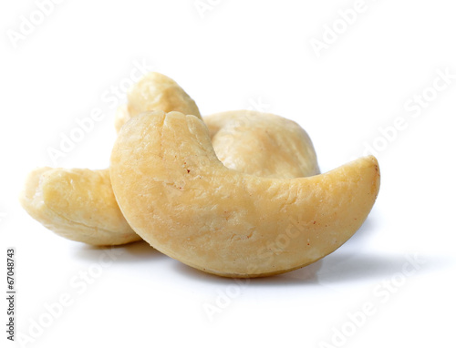 cashew nuts in isolated white background