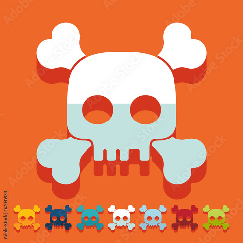 Flat design: skull