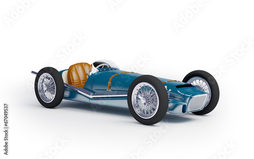 blue vintage racing car