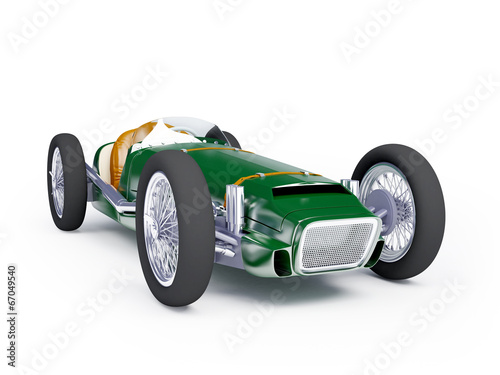 green vintage racing car