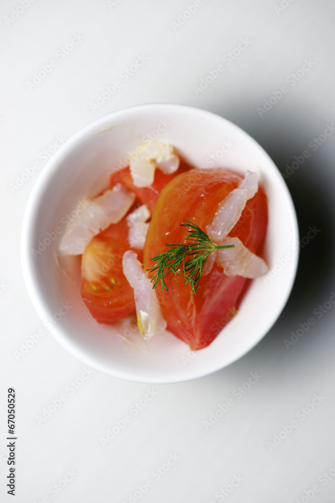 Tomato and cod Tomato and cod