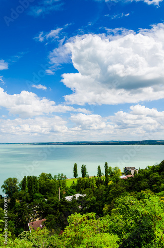 View of Balaton lake from Tihany abbey - Hungary