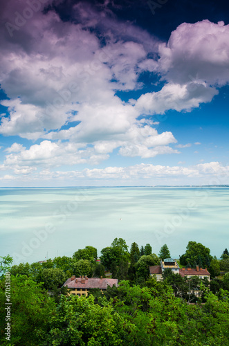 View of Balaton lake from Tihany abbey - Hungary