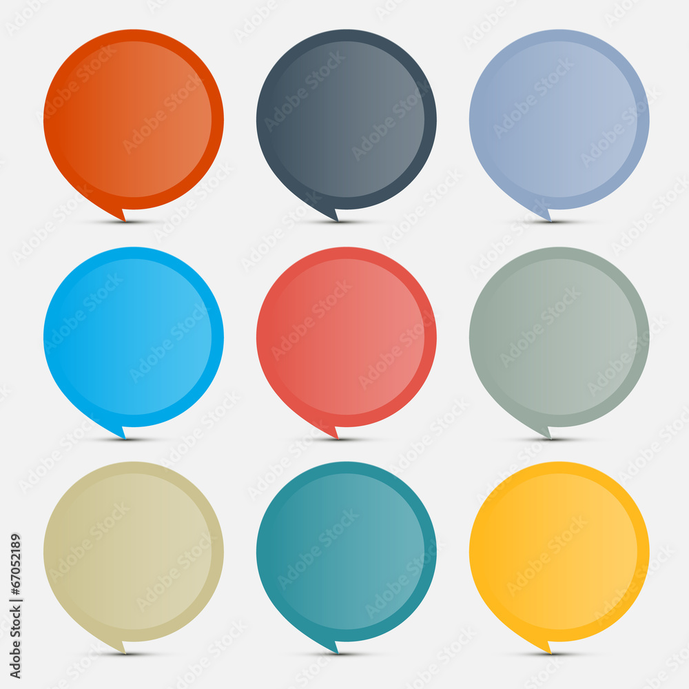 Colorful Empty Circle Stickers - Labels Set on Grey Background Colorful Empty Circle Stickers - Labels Set on Grey Background