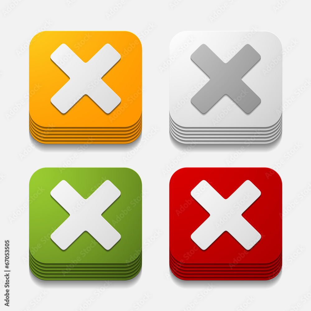 Obraz premium square button: cross