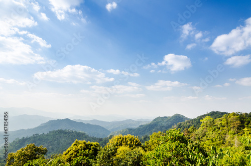 High angle view blue sky over mountain