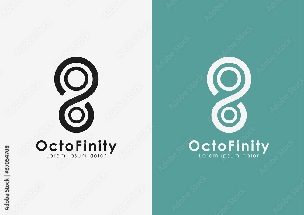 Octo Infinity. Infinity sign base on octopus and number eight.  Stock-Vektorgrafik | Adobe Stock