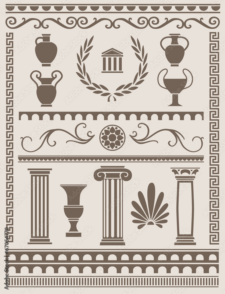 Fototapeta premium Ancient Greek and Roman Design Elements