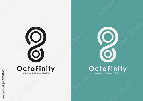 Octo Infinity. Infinity sign base on octopus and number eight.