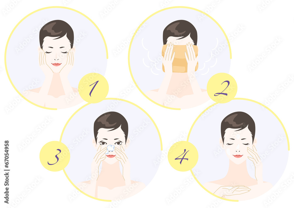 Woman in process of skin care Woman in process of skin care