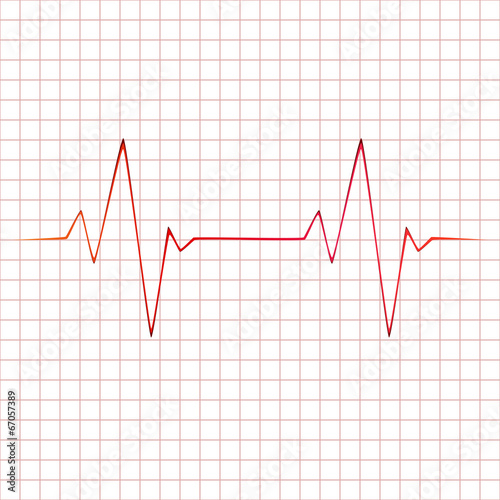 Vector heart beats cardiogram illustration