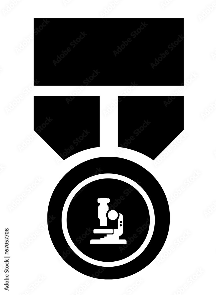 Obraz premium Microscope dans une médaille