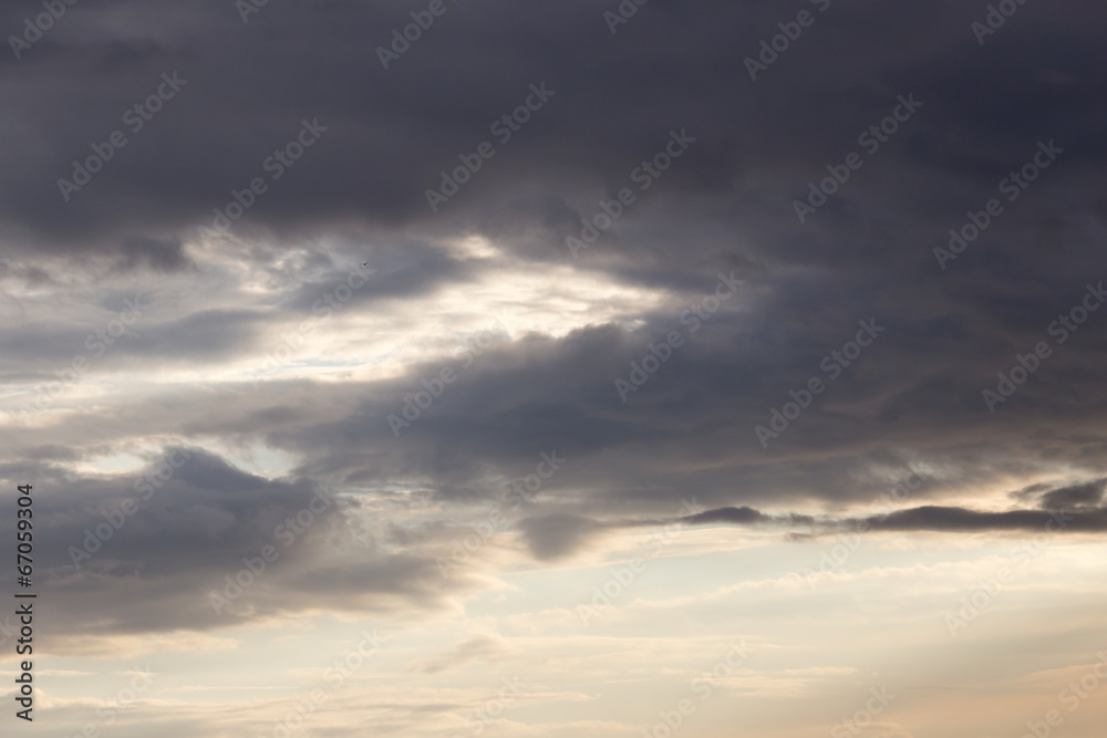 beautiful sky background with clouds at sunset