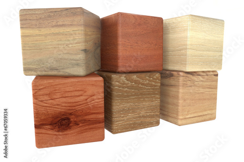 cubes of wood , parqet samples