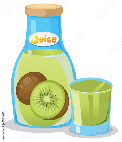 Kiwi juice in the bottle