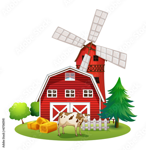 A red barnhouse at the farm