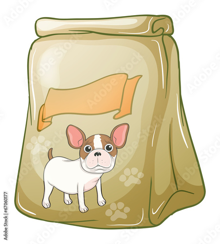 A pack of dogfood with an empty label