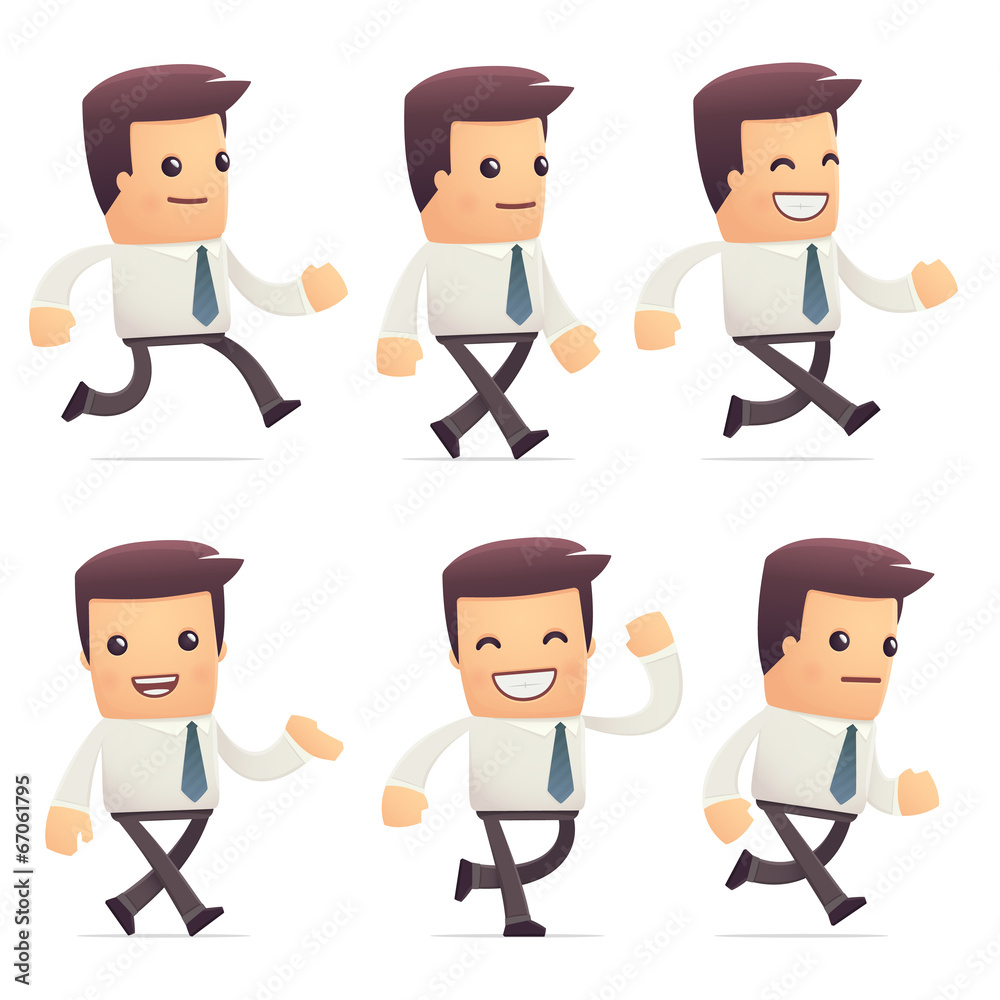set of manager character in different poses set of manager character in different poses