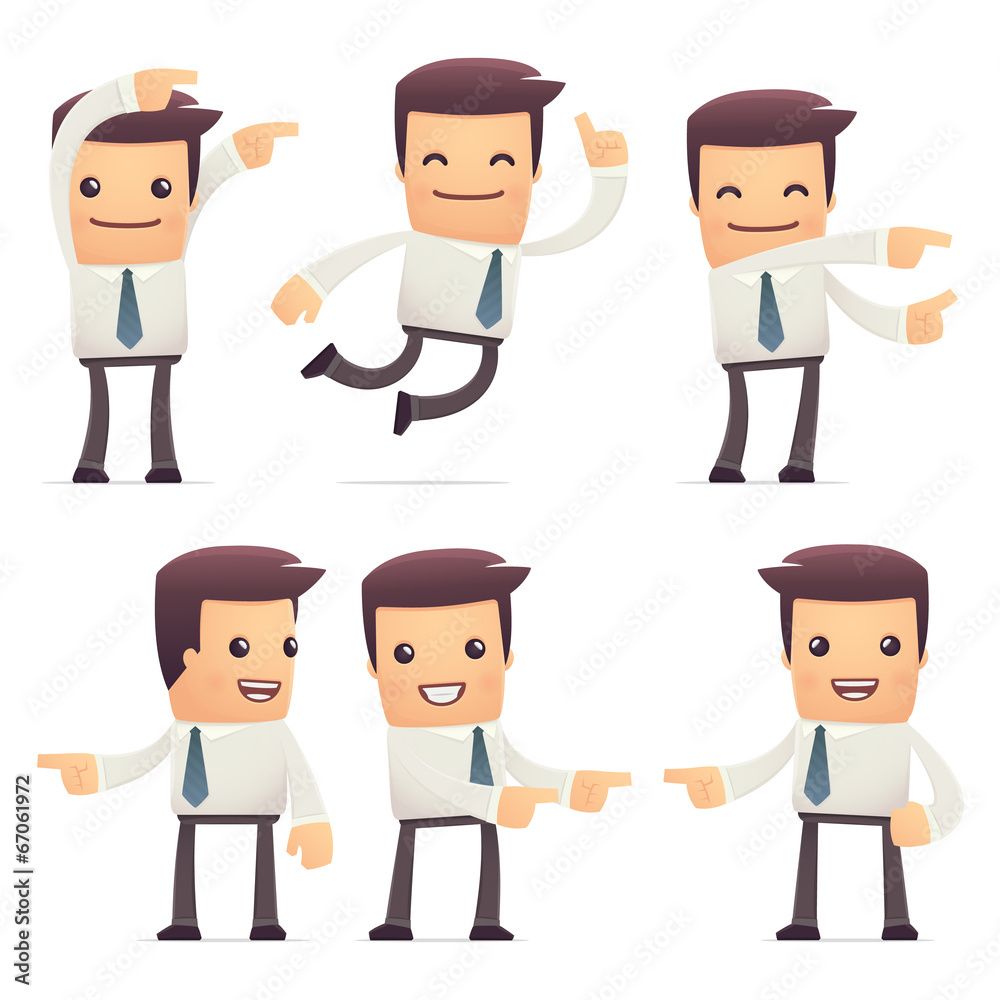 set of manager character in different poses set of manager character in different poses