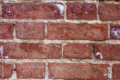 Red brick wall closeup background