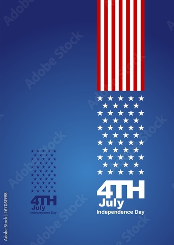 4th July front back red blue background card