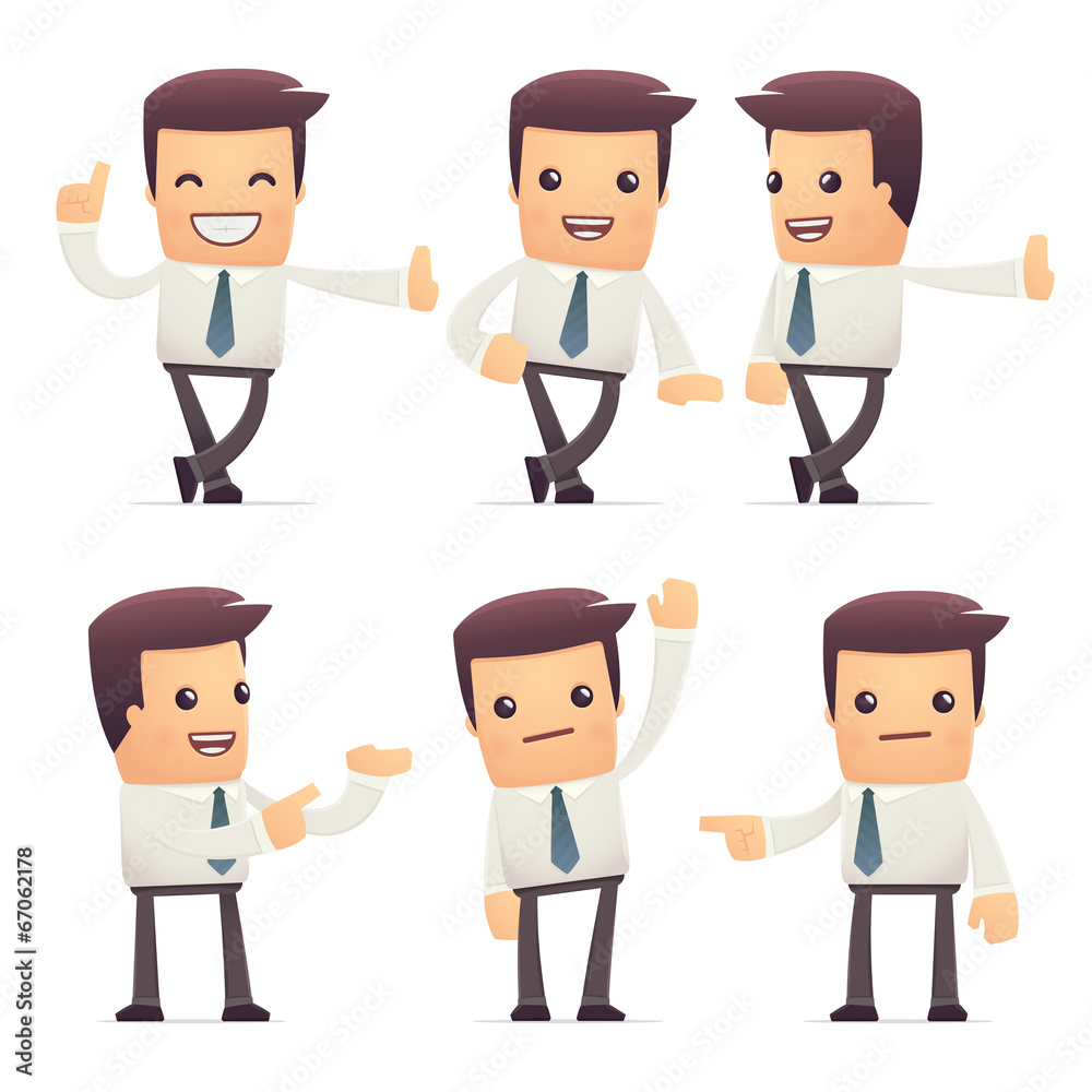 set of manager character in different poses set of manager character in different poses